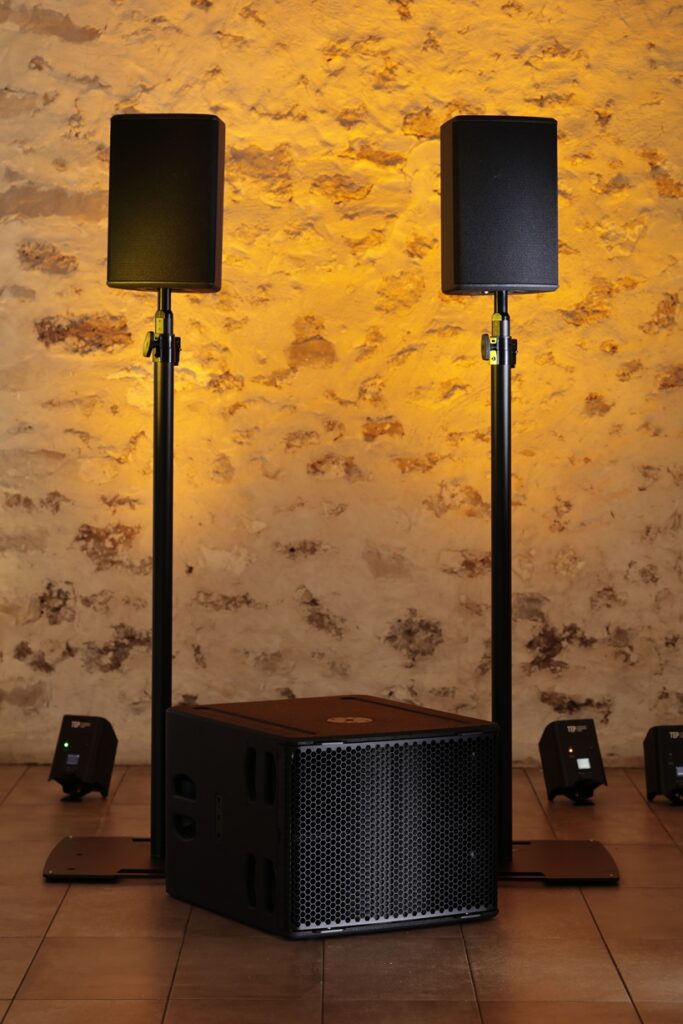 système de sonorisation NEXO P+8 avec caisson L15 pour événement premium à Paris