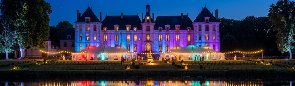 Eclairage architectural château Mesnil-Voysin