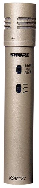 Microphone statique d'instrument Shure KSM137 disponible à la location à Paris et en Île-de-France par Techniques Événements.