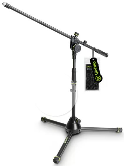 Pied de microphone professionnel avec perche Gravity MS 4221 B disponible à la location à Paris et en Île-de-France par Techniques Événements.