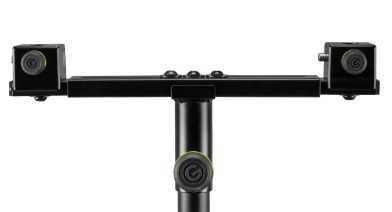Mini traverse Gravity LS SUPER TB 01 noire et réglable, pour le montage discret de projecteurs d'éclairage sur trépied 35 mm.